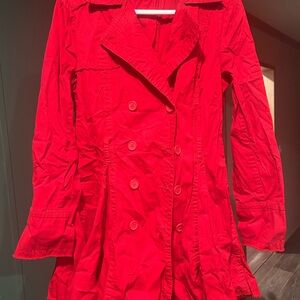 AREA Red Double-Breasted Trench Coat